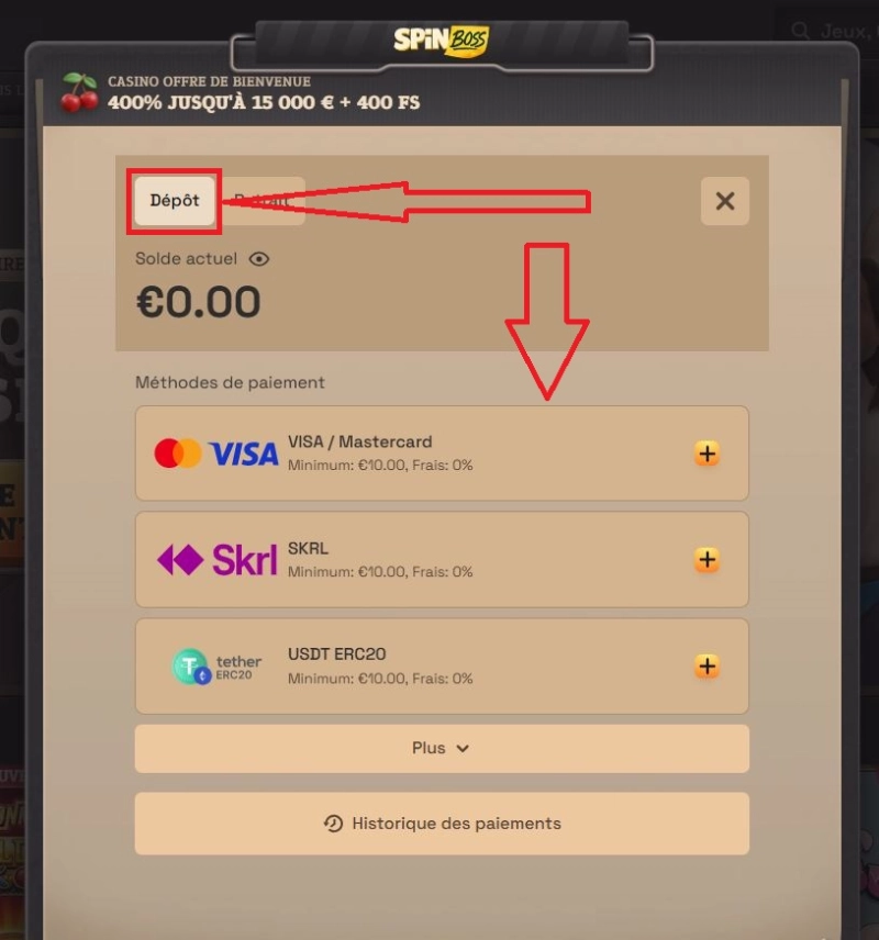 dépôt étape2 spinboss