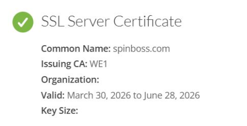 spinboss ssl server certificate