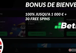 Offre de bienvenue Betify : 100 % jusqu&rsquo;&agrave; 1 000 &euro; + 30 free spins