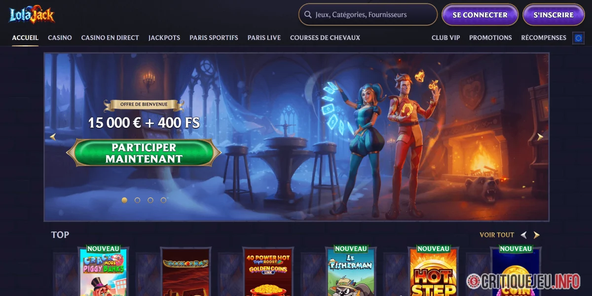 page daccueil lolajack