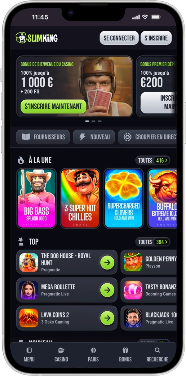 slim king casino sur mobile