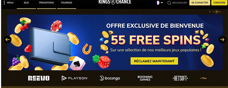bonus sans depot sur le casino inclave kings chance