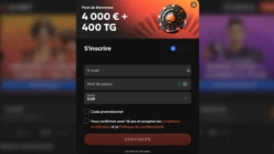 capture decran inscription etape 2 gxbet