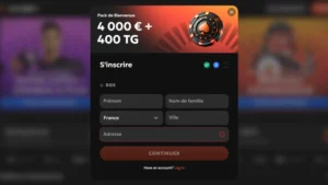 capture decran inscription etape 3 gxbet