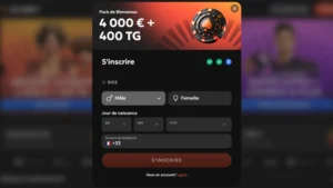 capture decran inscription etape 4 gxbet