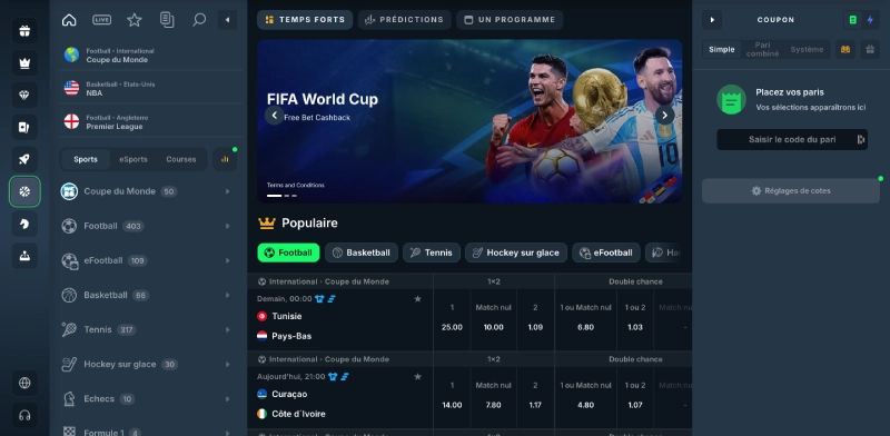 paris sportifs sur betportal