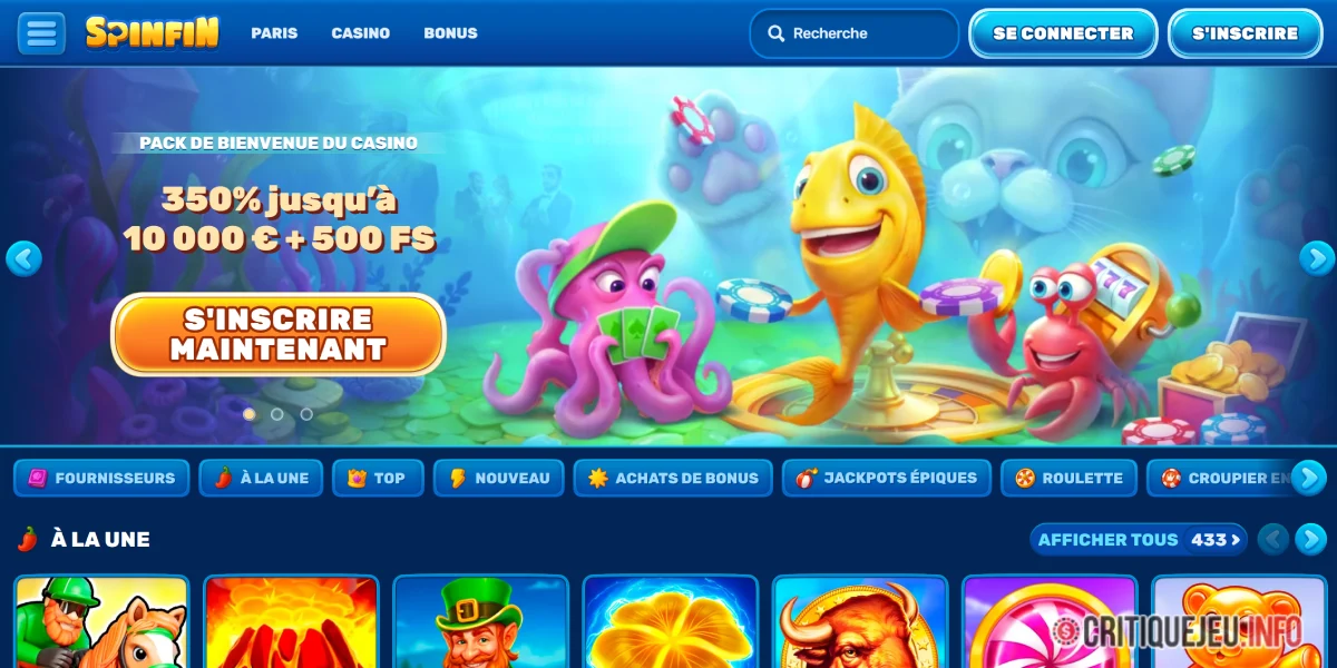 spinfin page daccueil