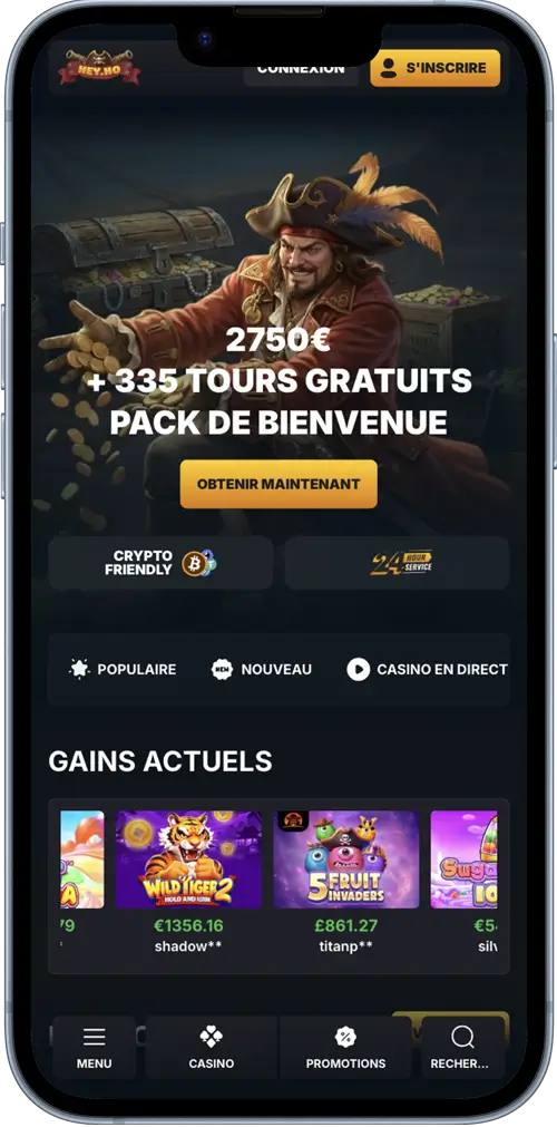 version mobile heyho casino