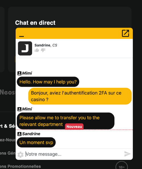 assistance client sur jokacasino live