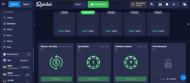 autres promotions rainbet casino
