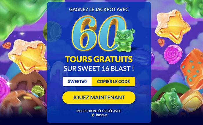 bonus sans depot encaissable de 60 tours gratuits sur lucky treasure