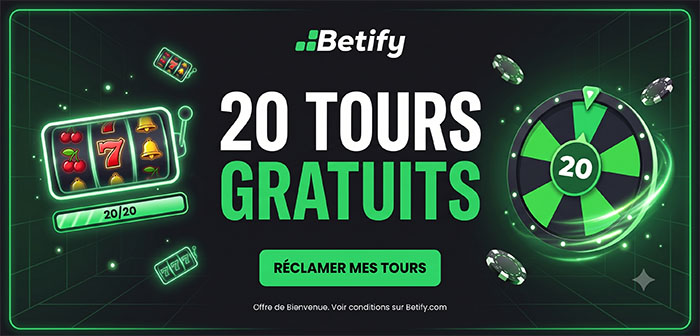 bonus sans depot immediat de 20 tours gratuits sur betify
