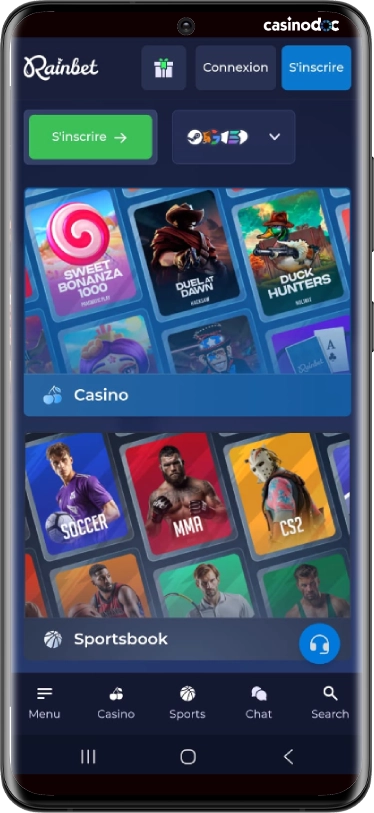 rainbet casino sur mobile