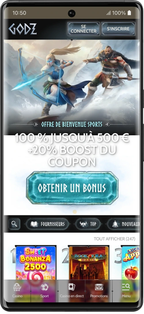 godz casino sur mobile