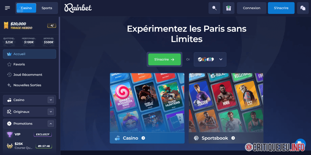 Rainbet, casino international crypto sans plafond de retrait