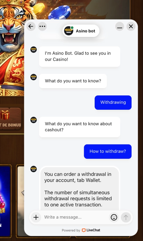 assistance client asino casino