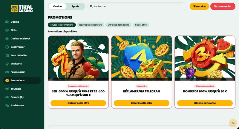 autres promotions tikal casino