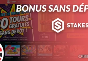 Bonus sans dépôt Stakes : 20 free spins offerts sans code