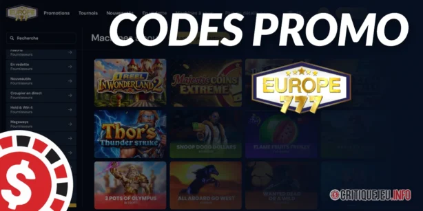 Code Promo Europe777 : 10 € sans dépôt avec le code 10EUR (2026)