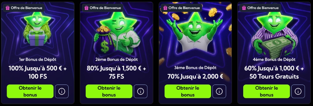 pack de bienvenue sur luckyboom