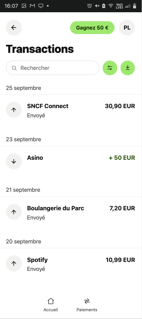 preuve de retrait sur asino