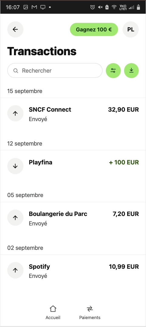 preuve de retrait sur playfina