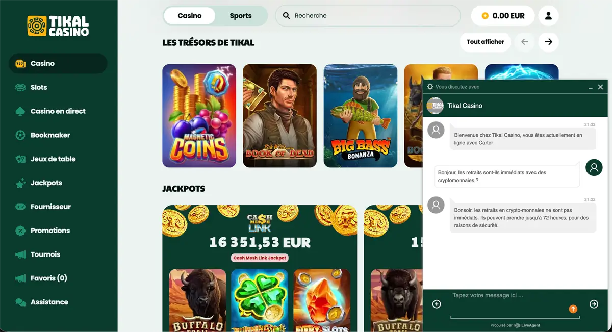 service client tikal casino