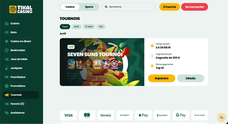 tournois tikal casino