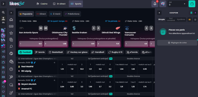paris sportifs sur likesbet