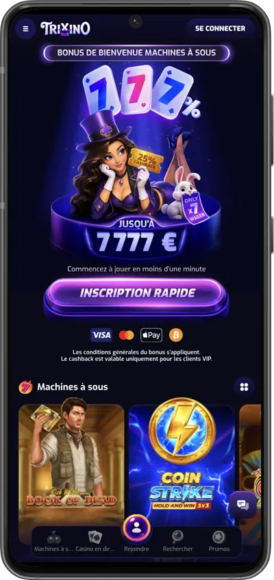 version mobile trixino